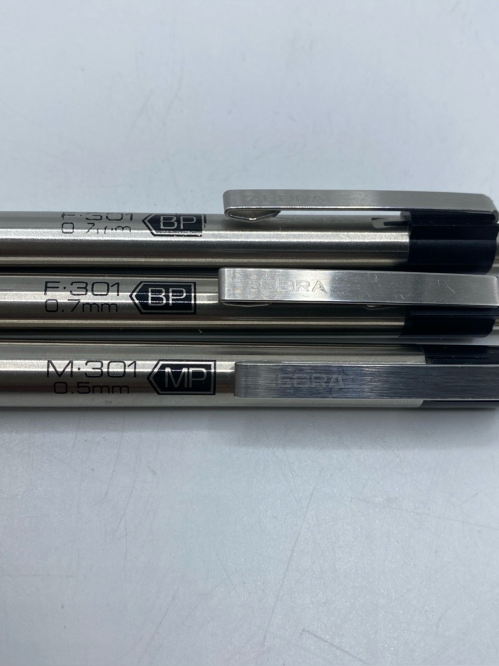 Zebra M-301 Mechanical Pencil 0.5mm Black Lead Stainless Steel 2 Pens 0.7mm